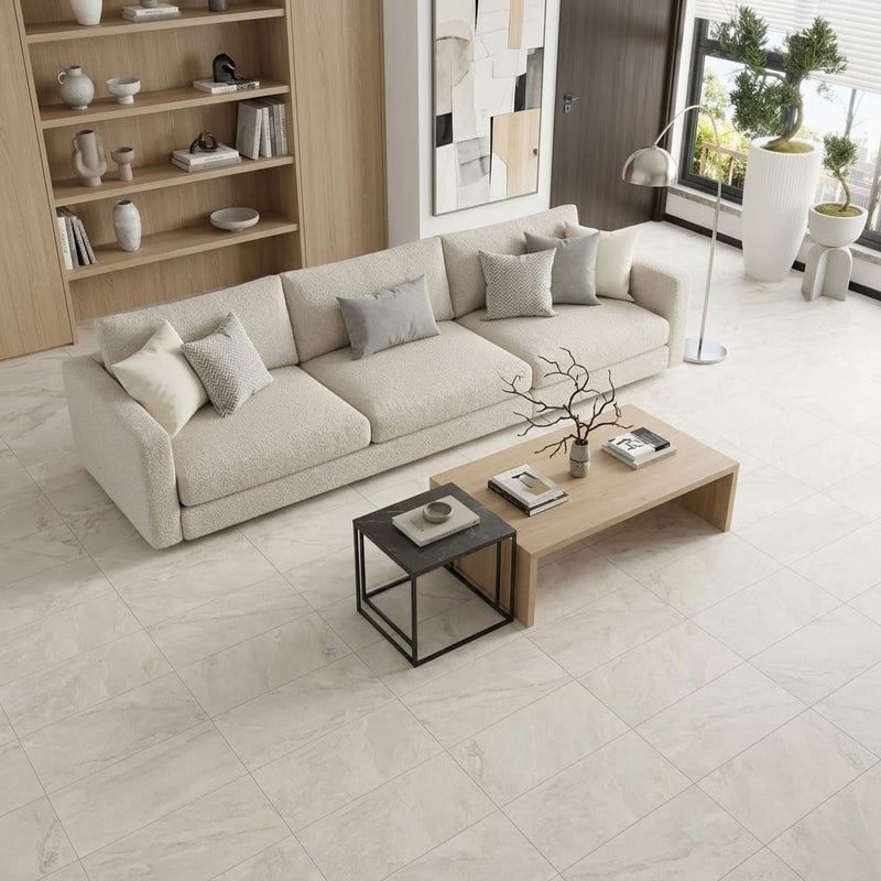 Canyon Ivory 24x48 Porcelain Tile — Living Room floor