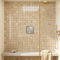 Cappuccino Marble 1x1 Polished Mosaic — Bathroom shower floor