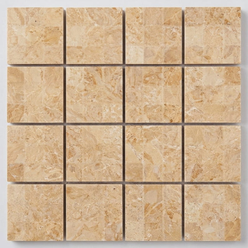 Cappuccino Marble 1x1 Polished Mosaic close-up