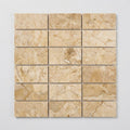 Cappuccino Marble 1x2 Polished Herringbone Mosaic close-up