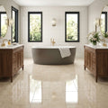 Cappuccino Marble 12x24 Polished Tile — Bathroom floor