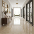 Cappuccino Marble 18x18 Polished Tile — Hallway floor