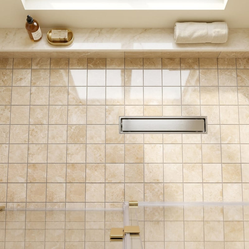 Cappuccino Marble 2x2 Polished Mosaic — Bathroom shower floor