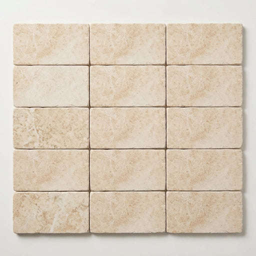 Cappuccino Marble 3x6 Tumbled Tile close-up