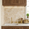 Cappuccino Marble 3x6 Tumbled Tile — Kitchen backsplash