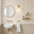 Cappuccino Marble 4x4 Tumbled Tile — Powder Room wall