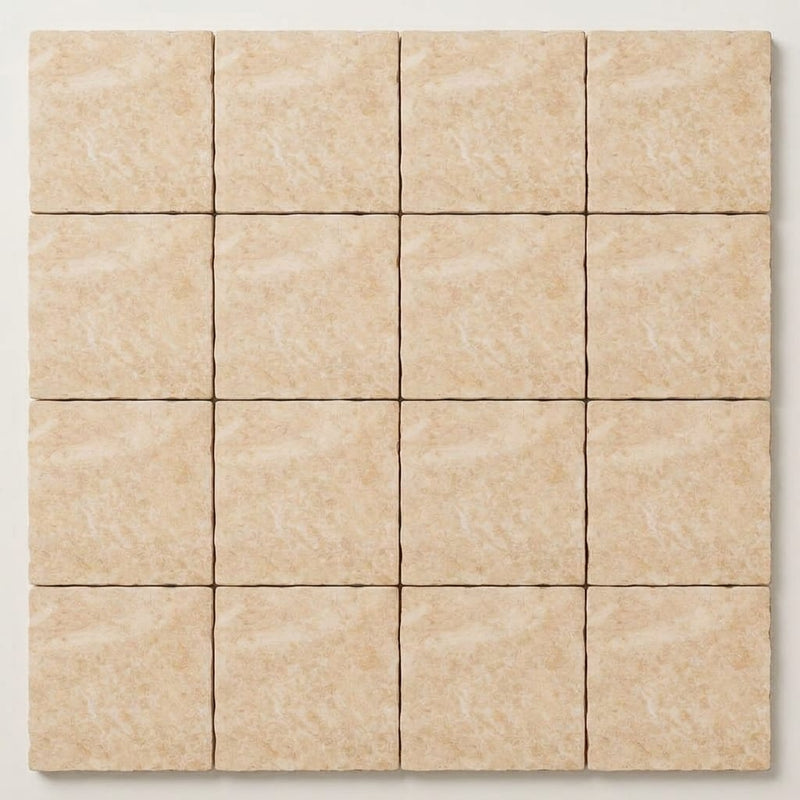 Cappuccino Marble 6x6 Tumbled Tile close-up