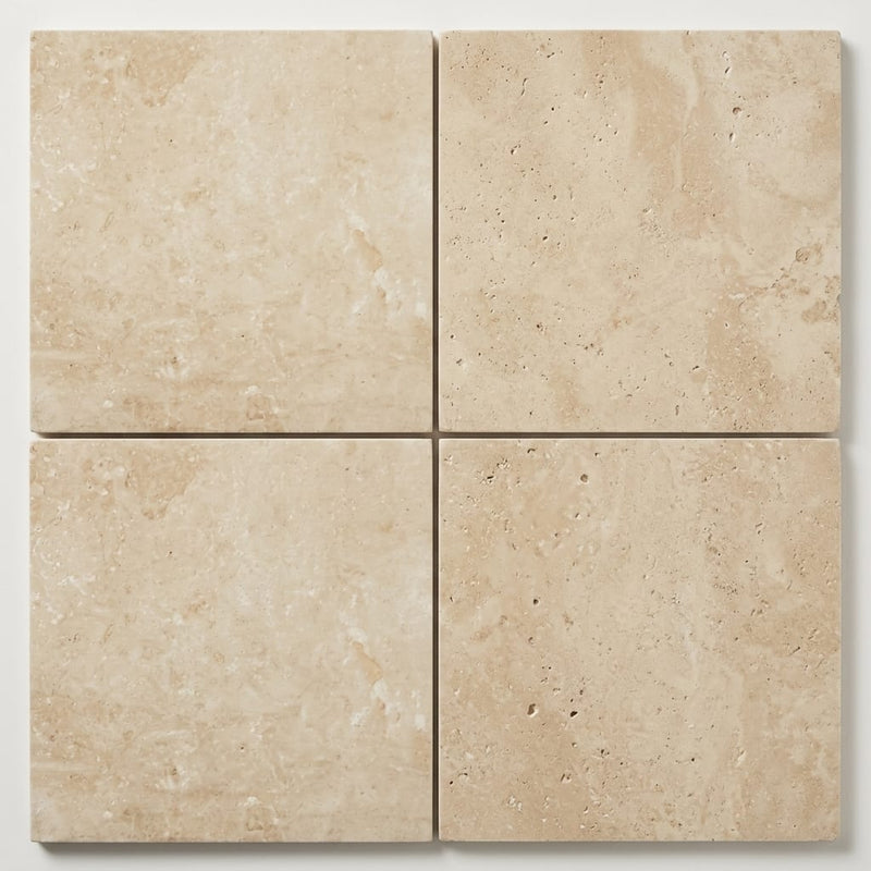 Cappuccino Travertine Tile 18x18 Filled, Honed close-up