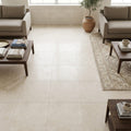 Cappuccino Travertine Tile 18x18 Filled, Honed — Family Room floor