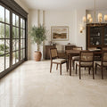 Cappuccino Travertine Tile 18x18 Filled, Honed — Living Room floor