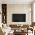 Cappucino Marble Tile 12x24 Polished — Living Room feature wall