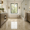 Cappucino Marble Tile 12x24 Polished — Primary Bath floor
