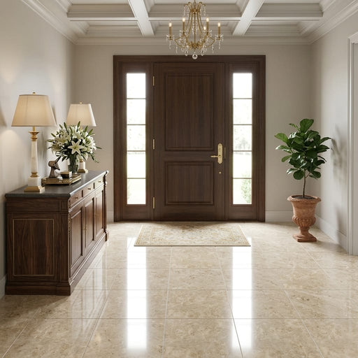 Cappucino Marble Tile 18x18 Polished — Foyer floor