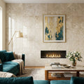 Cappucino Marble Tile 24x24 Polished — Living Room feature wall