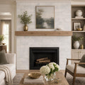 Capri Blue 4x12 Honed Marble Tile — Living Room fireplace surround