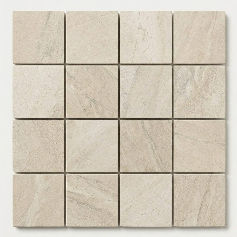 Capri Champagne 2x2 Honed Limestone Mosaic close-up