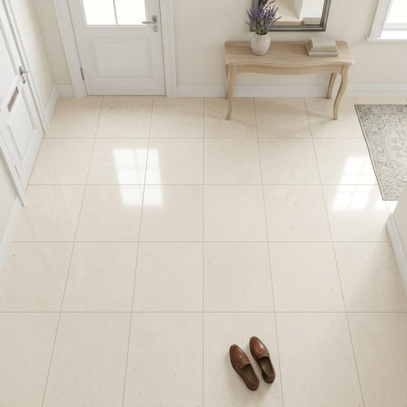 Capri Limestone Tile 12x12 Honed — Foyer floor