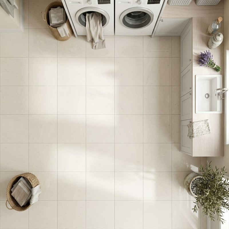 Capri Limestone Tile 12x12 Honed — Laundry Room floor