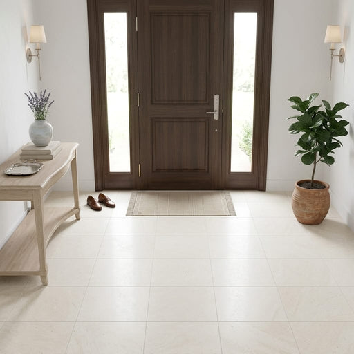 Capri Limestone Tile 18x18 Honed — Foyer floor