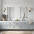 Capri Limestone Tile 18x36 Brushed — Bathroom vanity wall