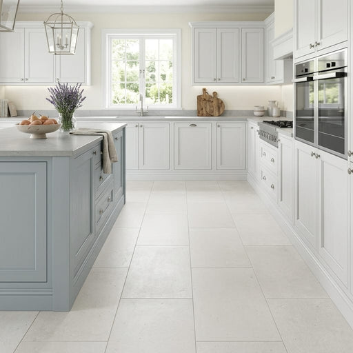 Capri Limestone Tile 18x36 Brushed — Kitchen floor