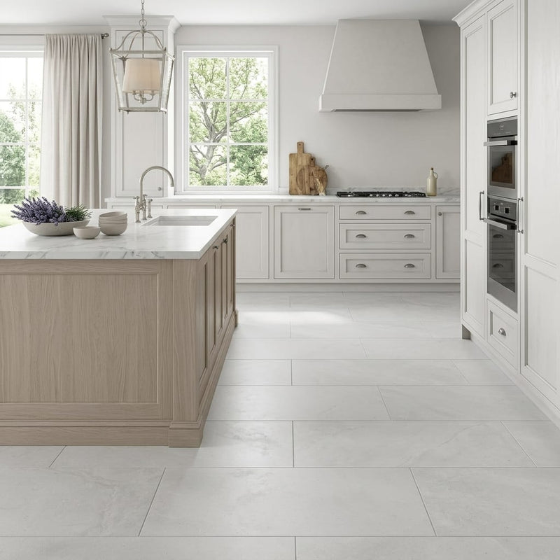 Capri Limestone Tile 18x36 Honed — Kitchen floor