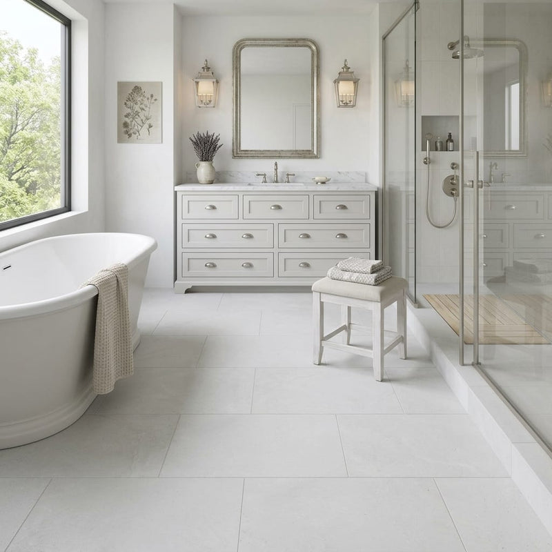 Capri Limestone Tile 18x36 Honed — Primary Bath floor