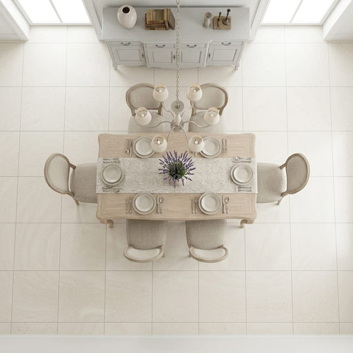 Capri Limestone Tile 24x24 Honed — Dining Room floor
