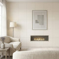 Capri Limestone Tile 24x24 Honed — Living Room feature wall