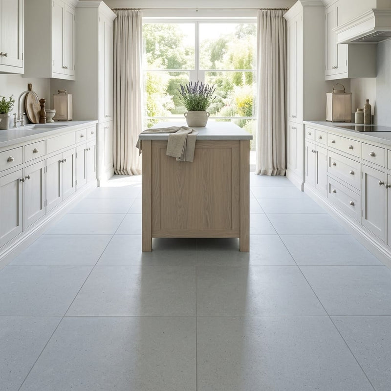 Capri Limestone Tile 36x36 Honed — Kitchen floor