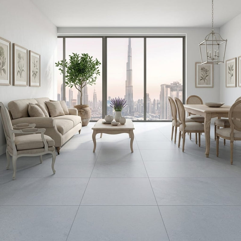 Capri Limestone Tile 36x36 Honed — Living Room floor