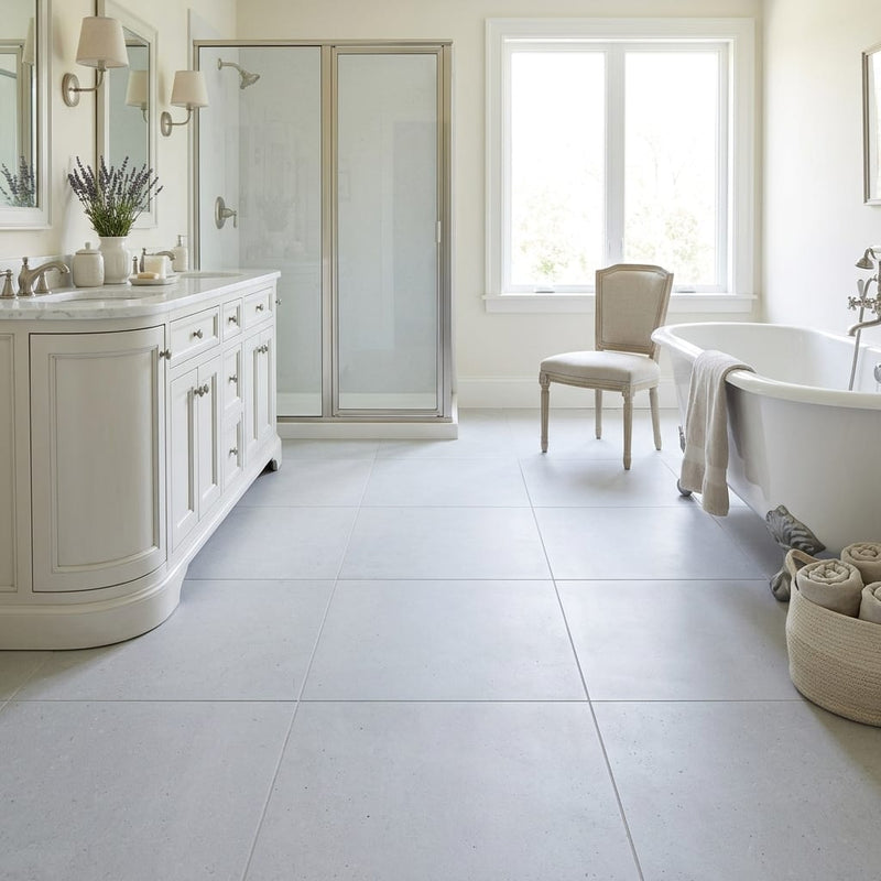 Capri Limestone Tile 36x36 Honed — Primary Bath floor