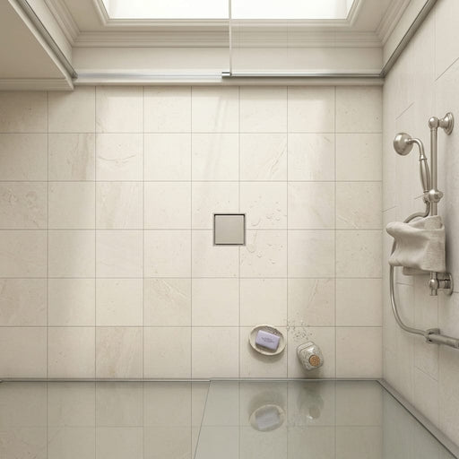 Capri Limestone Tile 6x6 Honed — Bathroom shower floor