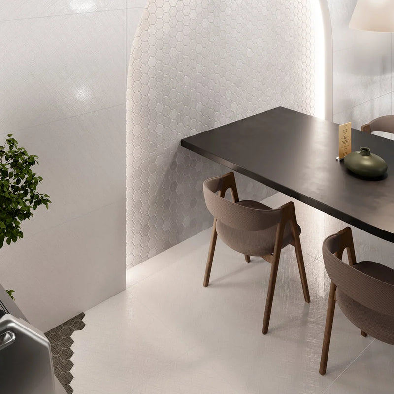 Carbon White 24x24 Lapatto Semi Polished Porcelain Tile