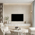 Cardinal Beige 18x36 Honed Limestone Tile — Living Room feature wall