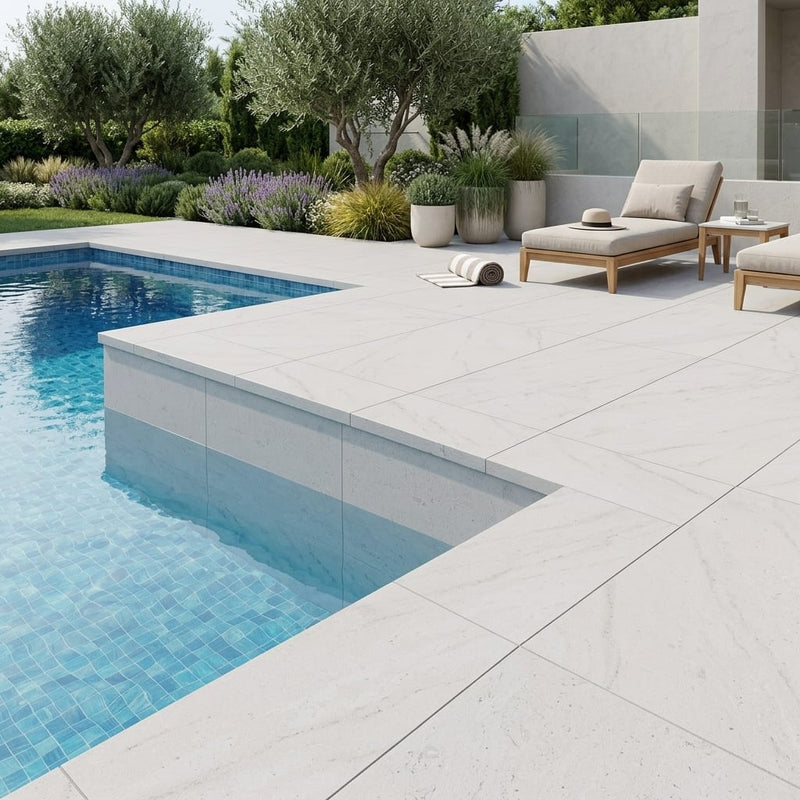 Cardinal Beige Limestone Coping 12x24 Eased 5 cm pool coping — Swimming Pool pool edge drop-face coping