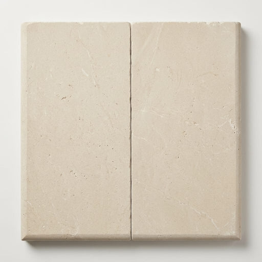 Cardinal Beige Limestone Coping 12x24 Tumbled Bullnose 3 cm close-up