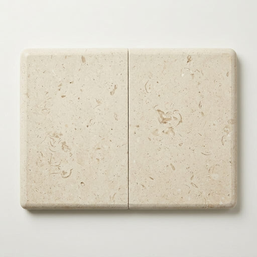 Cardinal Beige Limestone Coping 16x24 Tumbled Bullnose 5 cm close-up