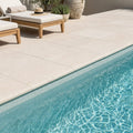 Cardinal Beige Limestone Coping 16x24 Tumbled Bullnose 5 cm pool coping — Swimming Pool pool edge drop-face coping
