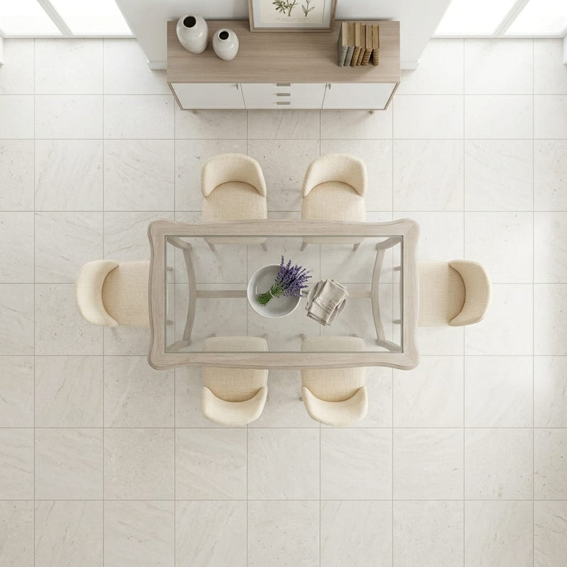 Cardinal Beige Limestone Tile 24x24 Honed — Dining Room floor