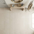 Cardinal Beige Limestone Tile 24x24 Honed — Foyer floor