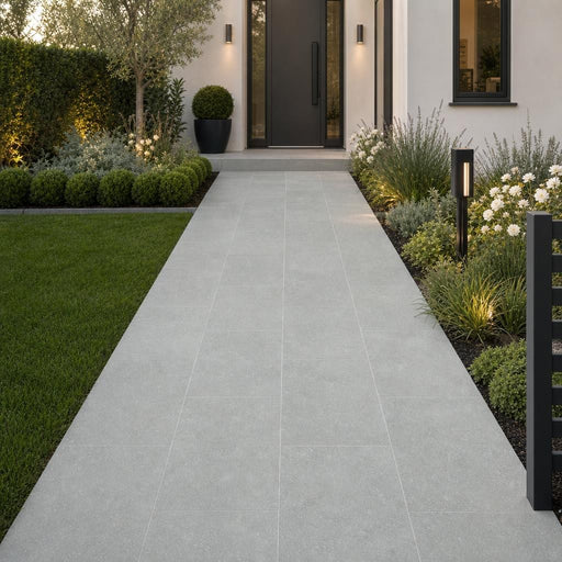 Caribbean Blue 16x24 Natural Limestone Paver — Front Yard walkway