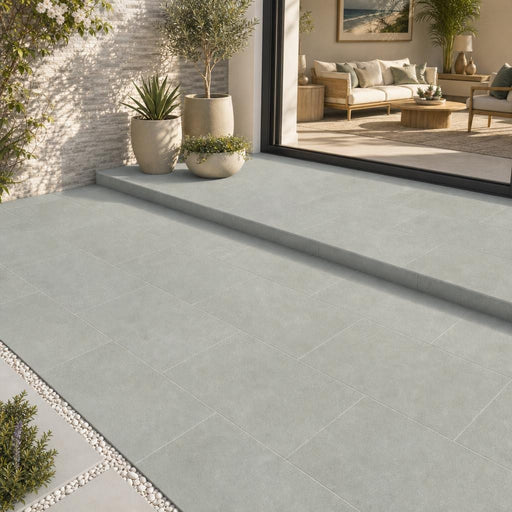 Caribbean Blue 18x24 Natural Limestone Paver — Backyard patio