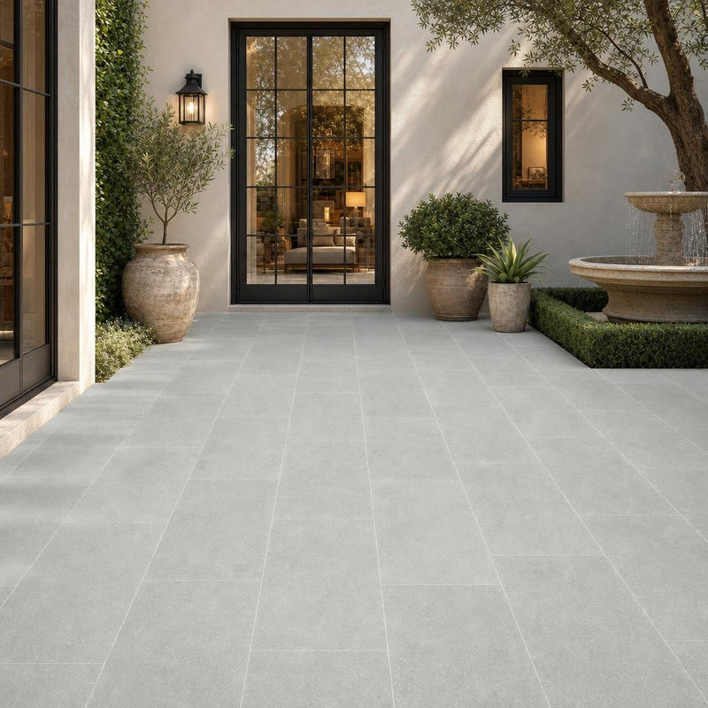 Caribbean Blue 18x30 Natural 3CM Limestone Paver 18x36 — Courtyard paving