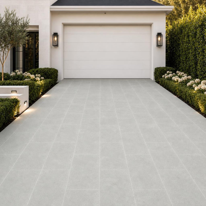 Caribbean Blue 18x30 Natural 3CM Limestone Paver 18x36 — Front Yard driveway
