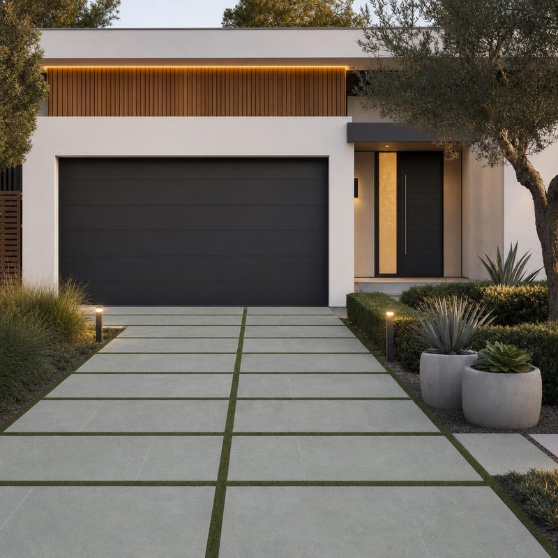 Caribbean Blue 24x48 1.25 Inch Natural Limestone Paver — Front Yard driveway