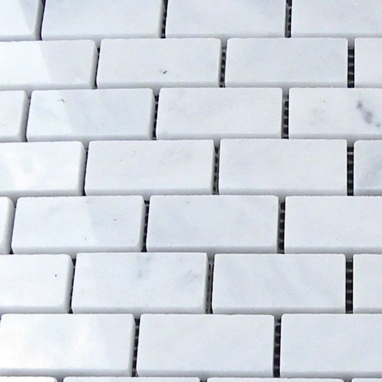 Carrara 1x2 Polished Marble Mosaic Tile