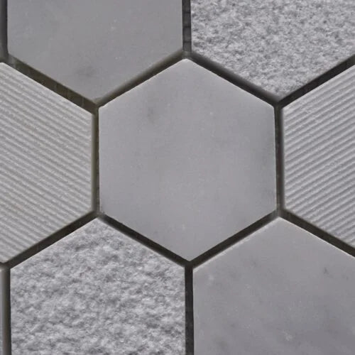 Carrara 2x2 Hexagon Various Finish Marble Mosaic Tile