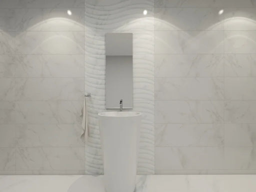 Carrara Art Flow Wall 2018 12x36 Marble Look Ceramic Tile