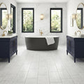Carrara Bamboo White Marble Tile 12x24 — Bathroom floor